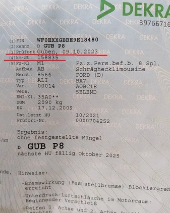 Ford Mondeo cena 25800 przebieg: 160000, rok produkcji 2009 z Opoczno małe 781